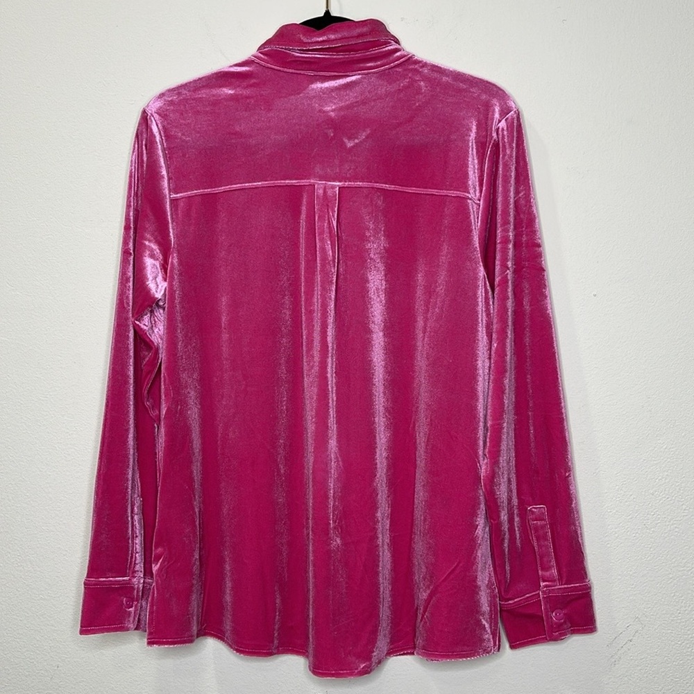Joan Rivers Beautiful Raspberry Pink Velvet Boyfriend Tunic - Picture 6 of 7